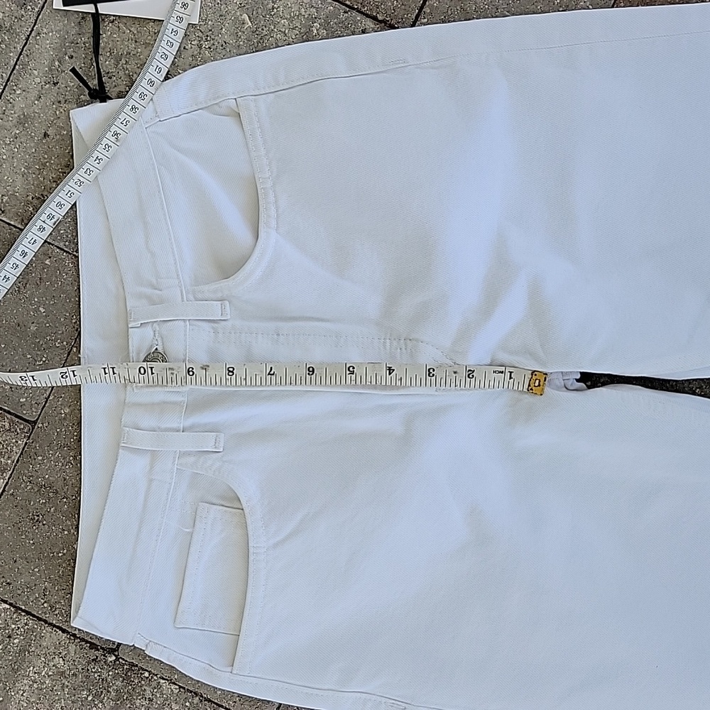 Re/Done 70s Ultra High Rise Stove Pipe Jeans in Vintage White Sz 26 Button Fly - Picture 11 of 16